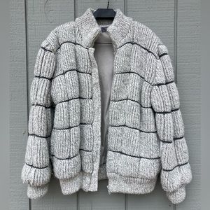 Vintage Foxland Gray Knit Bomber